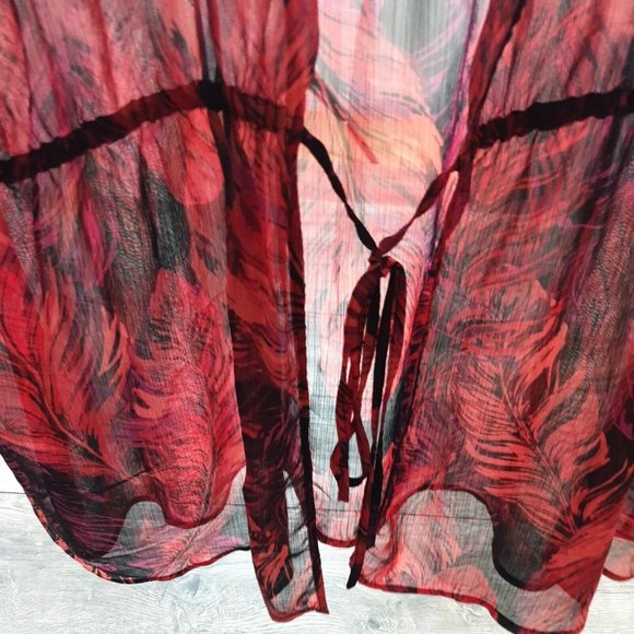 Beverly Drive Womens 16/18W/M Swimsuit Cover Up Sheer Blouse Nightie Crepe - Picture 9 of 10